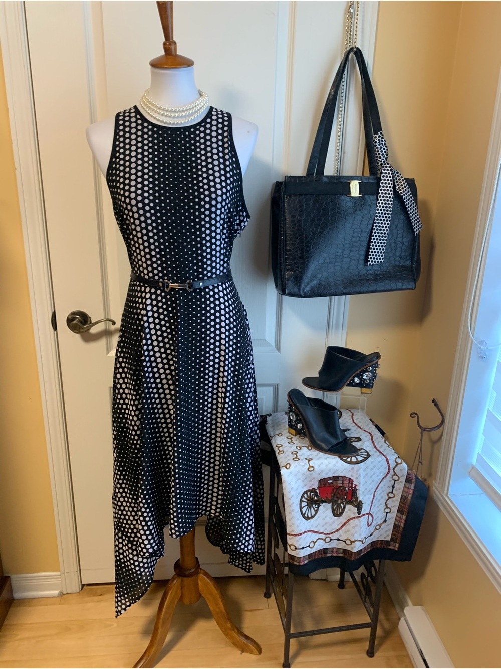 Michael Kors NWOT Polka Dot handkerchief Dress